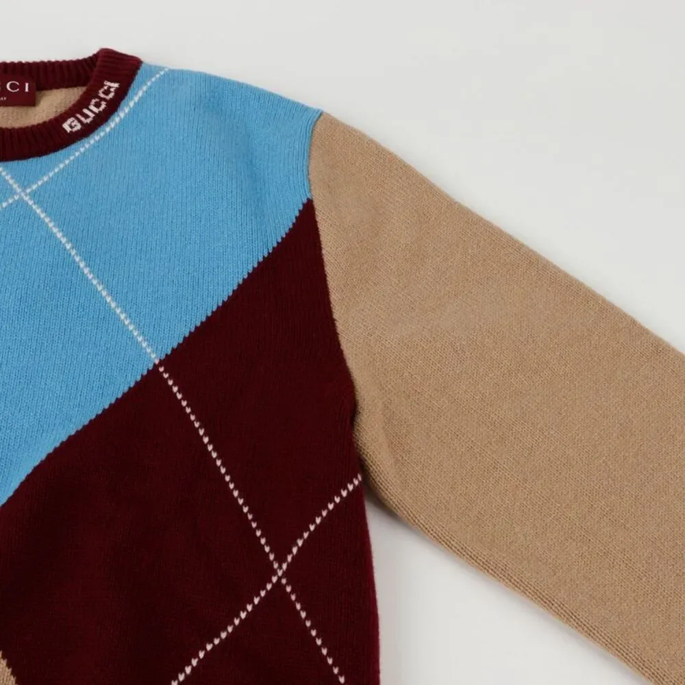 Size Argyle Pattern Knit